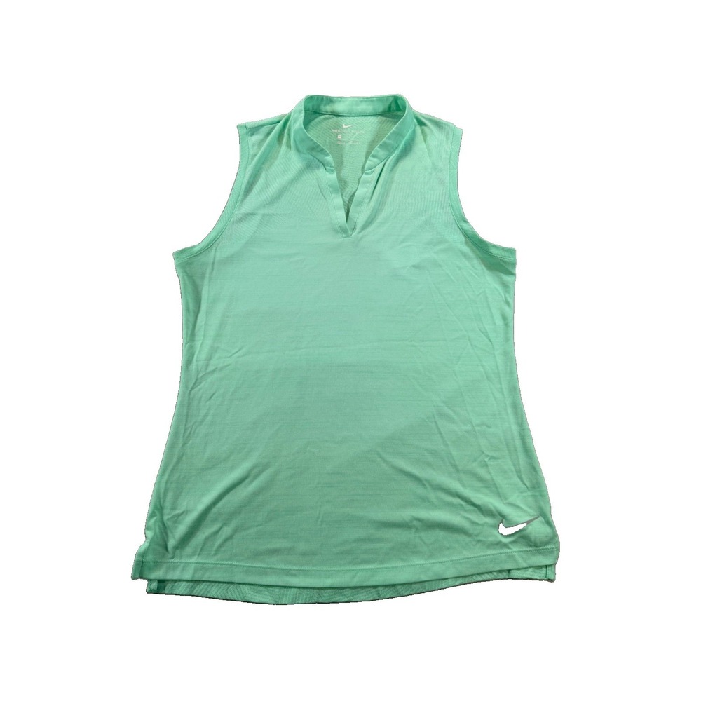Nike Zonal Cooling Golf Polo Womens M Mint Green Sleeveless Dri Fit Shirt